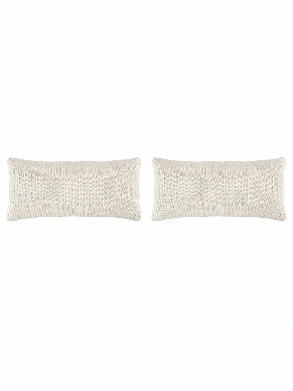 NWT Villa SET OF TWO Ivory Knit Lumbar Pillow Pair